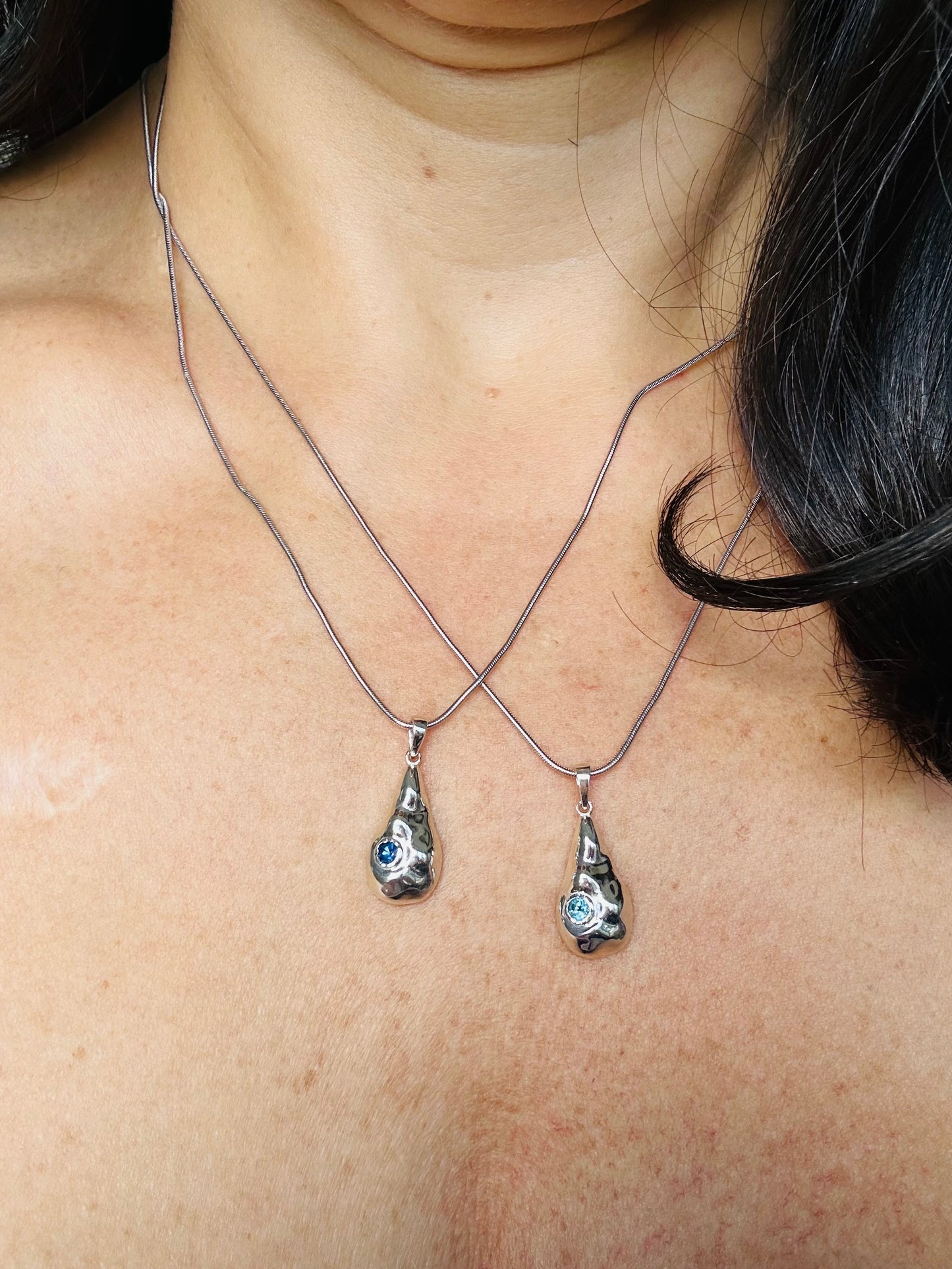 Raindrop Necklace Blue Sapphire