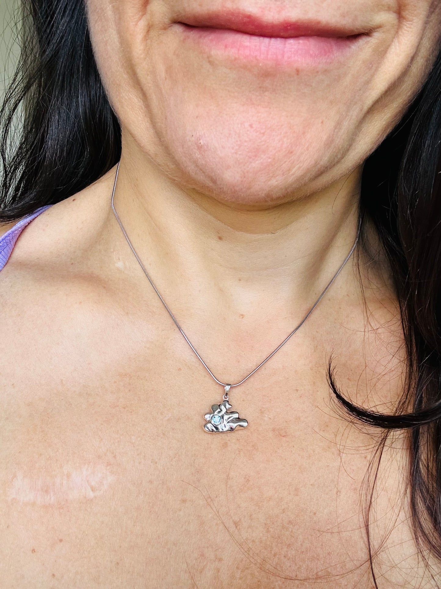 Cloud-ish Necklace Swiss Blue Topaz