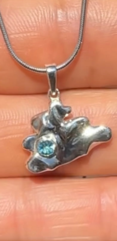Cloud-ish Necklace Swiss Blue Topaz
