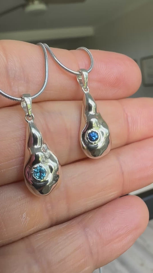 Raindrop Necklace Swiss Blue Topaz