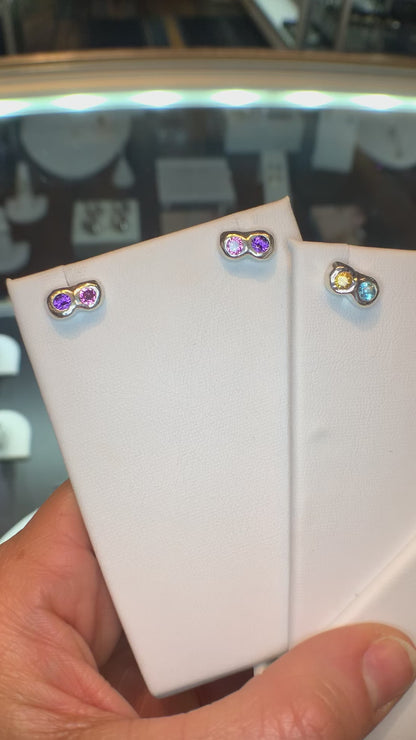 Soulmate Earrings - peridot and orange citrine