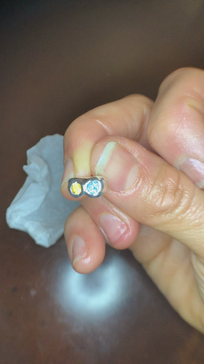 Soulmate Earrings - Swiss Blue Topaz and Yellow Citrine